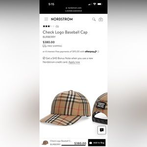 Men’s Burberry baseball cap